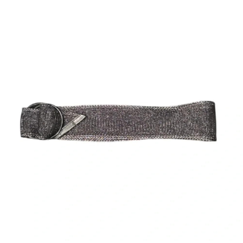Authentic Banana Republic designer wide silver gunmetal shimmer mesh belt sz S/M
